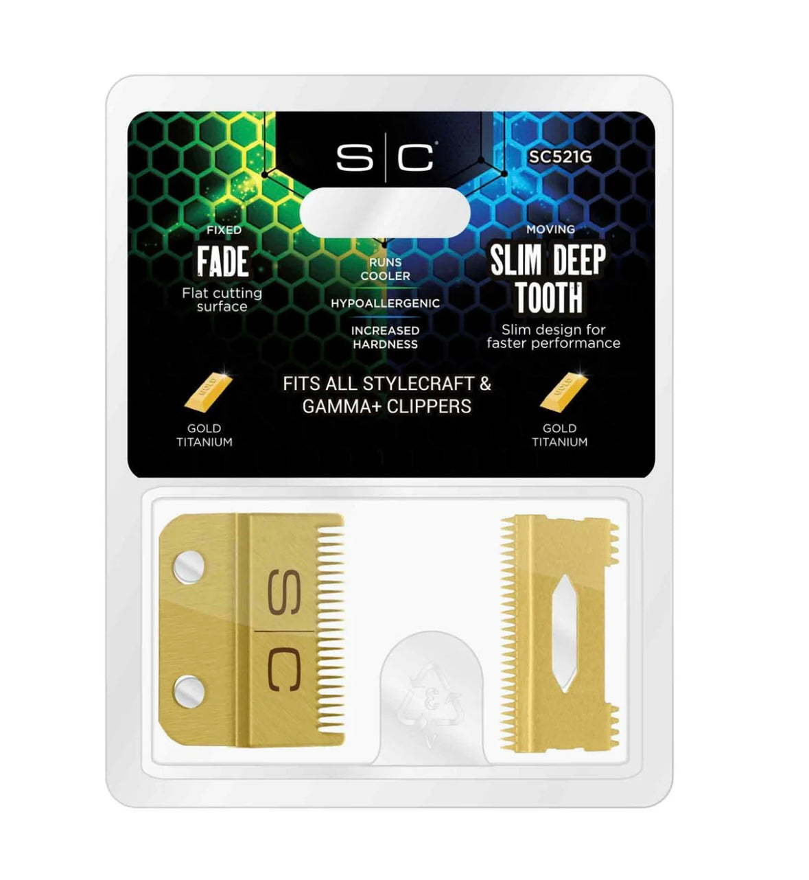 Stylecraft Fade Blade Gold Slim Deep Tooth